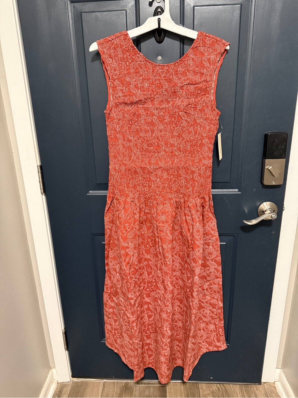 Universal Thread Coral Sleeveless Smocked Midi Dress